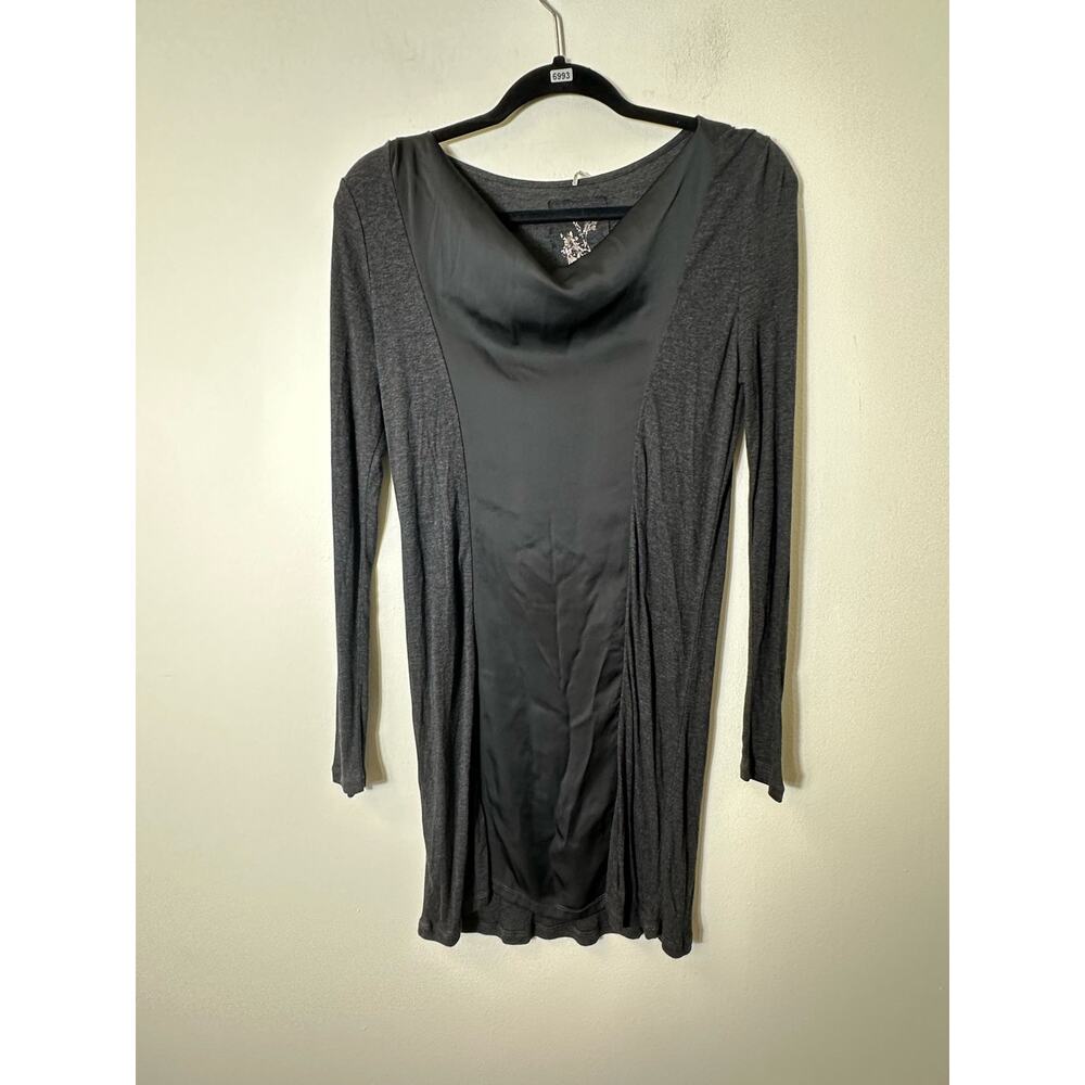Luisa Cerano Charcoal Bodycon Cowl Neck Knit Dress Sz 10